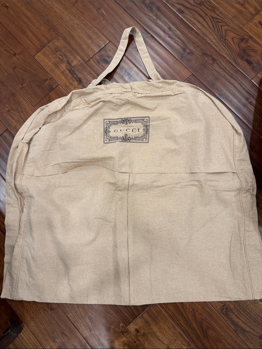 Gucci Beige Canvas Travel Garment Bag with Logo Patch